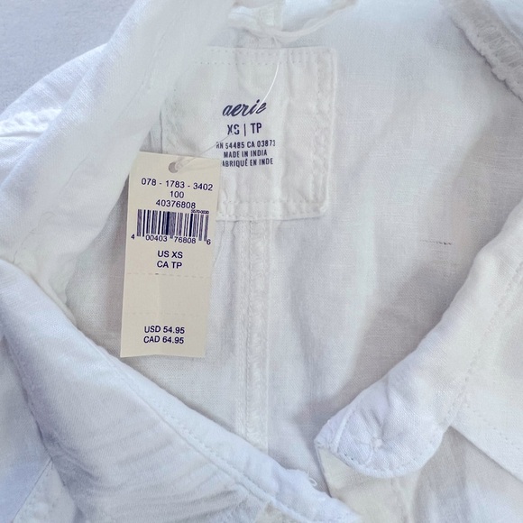 Aerie Pool to Party Linen Blend Cover up Shirt - Picture 2 of 3